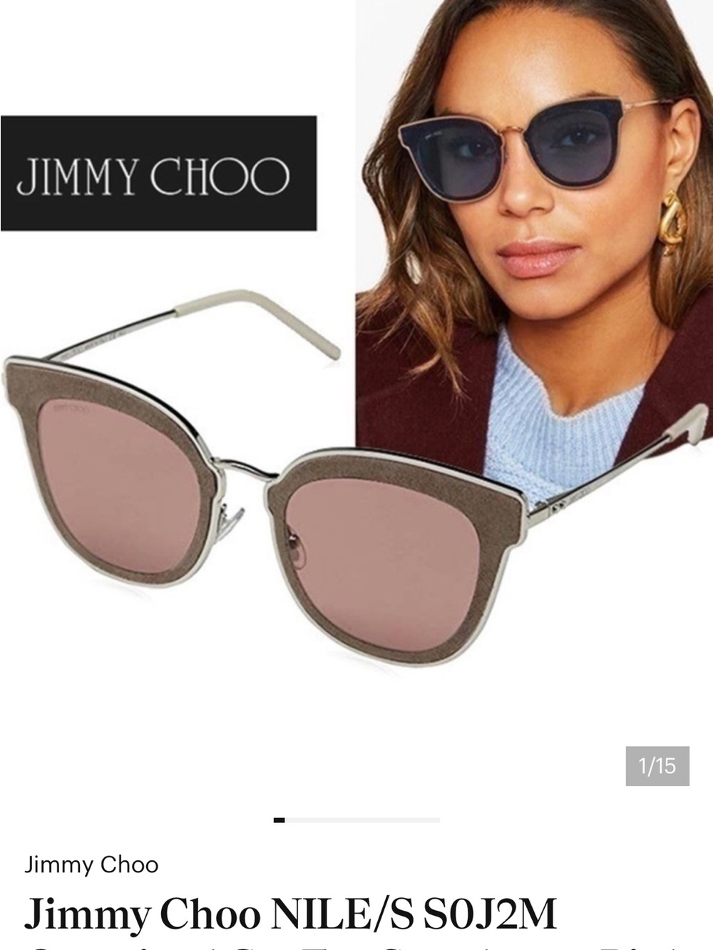 Jimmy Choo Cat-Eye Sunglasses in Taupe and Pink